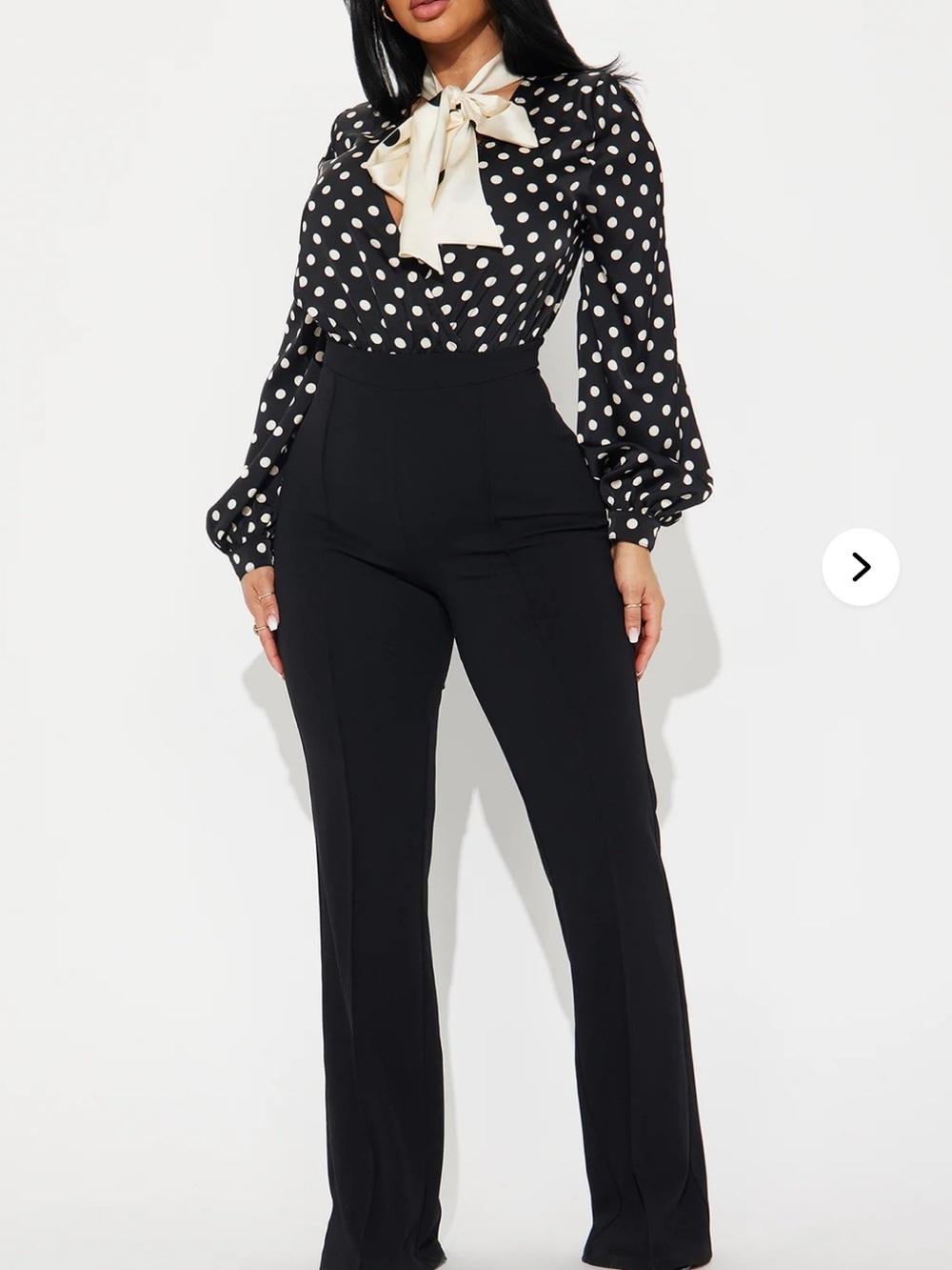 NWT Fashion Nova Polka Dot Black & White Wrap Jumpsuit